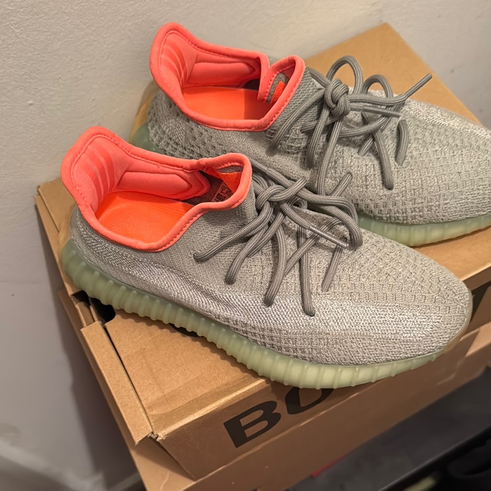 Gray and Coral Sneakers